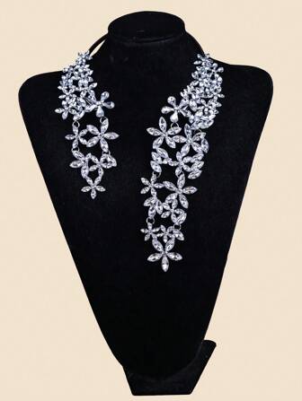 1pc Cubic Zirconia Inlaid Necklace