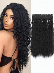 1pc Long Curly Hairpieces - Black - View 1