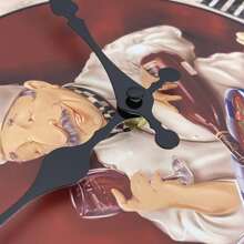 復古木製掛鐘,意大利廚師圖案,靜音電池供電圓形裝飾掛鐘,適用於房間廚房餐廳食物節日裝飾,可以送禮給廚師,10吋12吋14吋16吋(無電池)