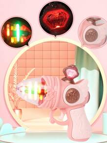 1pc Color Y Estilo Aleatorios Mini Pistola Eléctrica De Princesa Duradera Con Lámpara De Proyección De Luz Y Sonido, Modelo De Pistola De Simulación, Juguete Lindo Para Niñas Y Niños - Multicolor - Ver 8