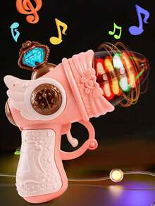 1pc Color Y Estilo Aleatorios Mini Pistola Eléctrica De Princesa Duradera Con Lámpara De Proyección De Luz Y Sonido, Modelo De Pistola De Simulación, Juguete Lindo Para Niñas Y Niños - Multicolor - Ver 6