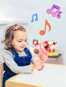 1pc Color Y Estilo Aleatorios Mini Pistola Eléctrica De Princesa Duradera Con Lámpara De Proyección De Luz Y Sonido, Modelo De Pistola De Simulación, Juguete Lindo Para Niñas Y Niños - Multicolor - Ver 3