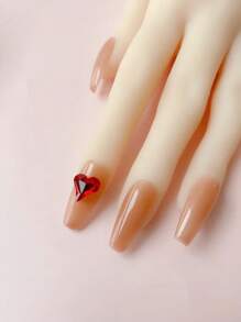 10 Small Heart-Shaped Nails Decorations, Glass Rhinestones, DIY, Heart Shaped Nails Decoration, Suitable For Dates, Valentine's Day, Mother's Day Nail Art Nail Products Nail Accessories Nails Charms Nails Gems - Red - View 5