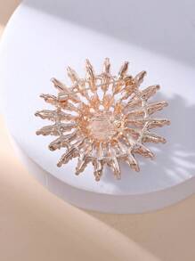 優雅的金色珍珠向日葵時尚女士胸針