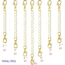 7-12pcs Diy Jewelry Making Supplies Kit Including Chain & Lobster Claw Clasp For Adults And Beginners - Yellow Gold - View 5