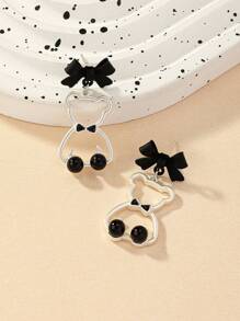 1 Pair Fashionable Bow Tie & Bear Earrings Suitable For Women - Multicolor - View 2
