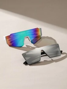 2入組女士全框包覆式時尚眼鏡一體化超大型眼鏡,適用於遠足和釣魚服飾配件