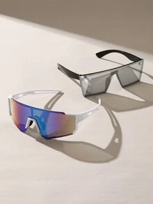 2入組女士全框包覆式時尚眼鏡一體化超大型眼鏡,適用於遠足和釣魚服飾配件