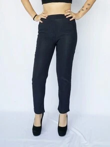 KIT DE 2 PANTALONES AFELPADOS  LISOS PARA DAMA, COMBINABLES CON TACONES O TENIS. - Café integral - Ver 5