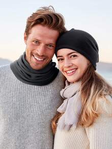 Neck Gaiter Neck Warmer Fleece Ski Scarf Windproof Face Mask Heavyweight Winter Scarf for Skiing Hiking Cycling - Black - View 5