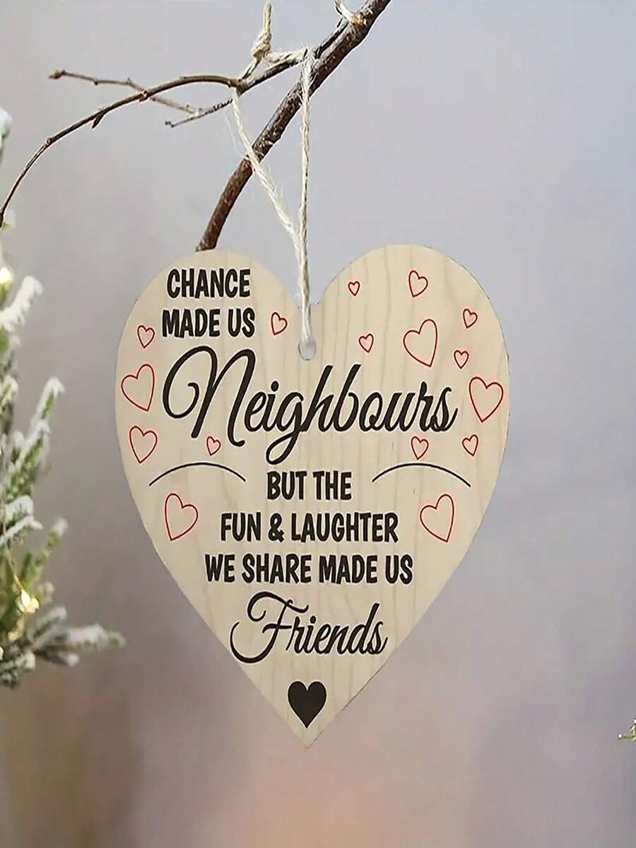 1個木製心形掛牌,聖誕樹裝飾,適用於臥室,是木工藝品 - 彩色 - 查看 1