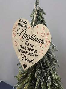 1個木製心形掛牌,聖誕樹裝飾,適用於臥室,是木工藝品 - 彩色 - 查看 3