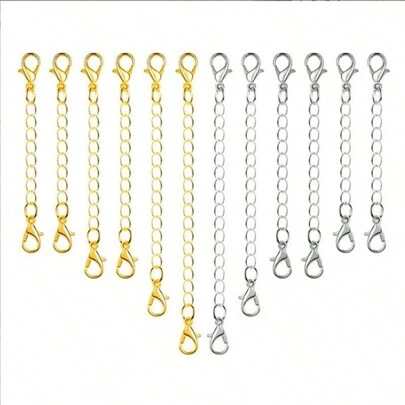 7-12pcs Diy Jewelry Making Supplies Kit Including Chain & Lobster Claw Clasp For Adults And Beginners