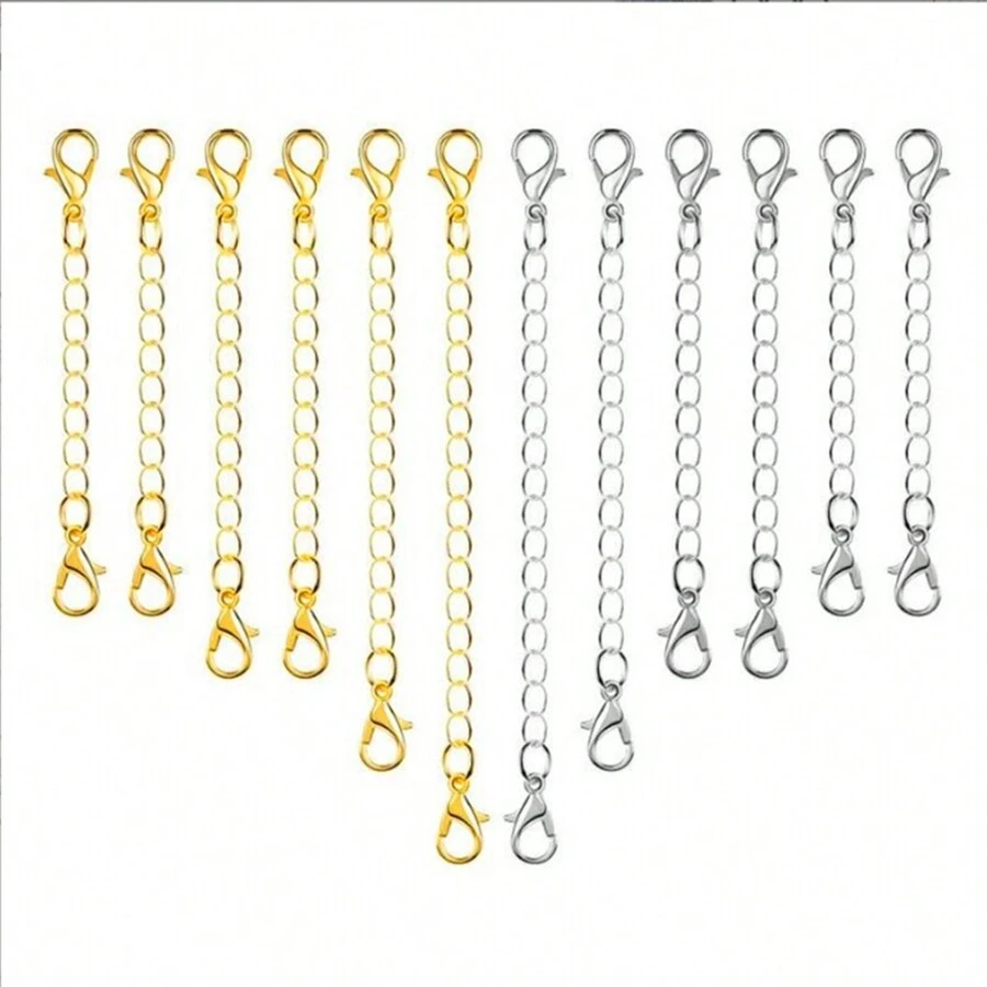 7-12pcs Diy Jewelry Making Supplies Kit Including Chain & Lobster Claw Clasp For Adults And Beginners - Yellow Gold - View 1