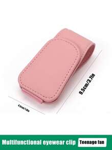 1pc Ultrafine Fiber Car Sunglasses Clip, Sun Visor Clip Multi-Functional Glasses & Ticket Holder For Car - Pink - View 4