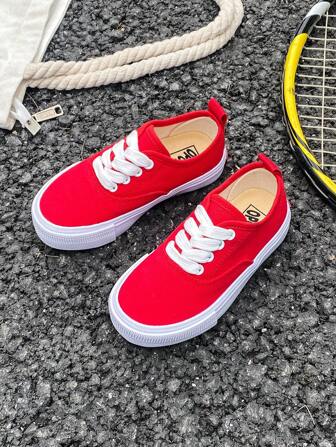 OPOEE Zapatos de lona para niños, primavera/otoño estilo coreano diseño simple zapatos deportivos bajos para niños/niñas, clásicos y versátiles zapatos de lona de moda, perfectos para deportes y skateboarding