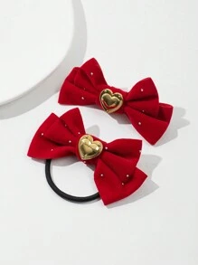 2 Miếng Đúng mốt Hình trái tim Tóc , Hoàn hảo Qủa tặng Đối với Gia đình , Giáo viên Mùa Thu /đông - Nhiều màu - Xem 2