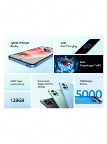 Xiaomi Note 12 8GB RAM 128GB ROM, Minimalist Solid Color - Grey - View 2