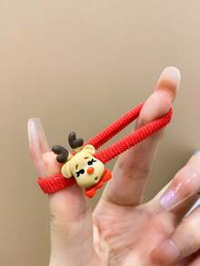 30 件/套 可爱卡通圣诞女孩发圈 - 彩色 - 查看 6