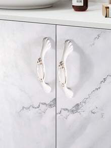 1把簡約玉鑲嵌抽屜/櫥櫃/門把手,單孔/孔距96mm/孔距128mm/孔距192mm - 白色 - 查看 2