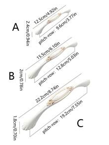 1把簡約玉鑲嵌抽屜/櫥櫃/門把手,單孔/孔距96mm/孔距128mm/孔距192mm - 白色 - 查看 3