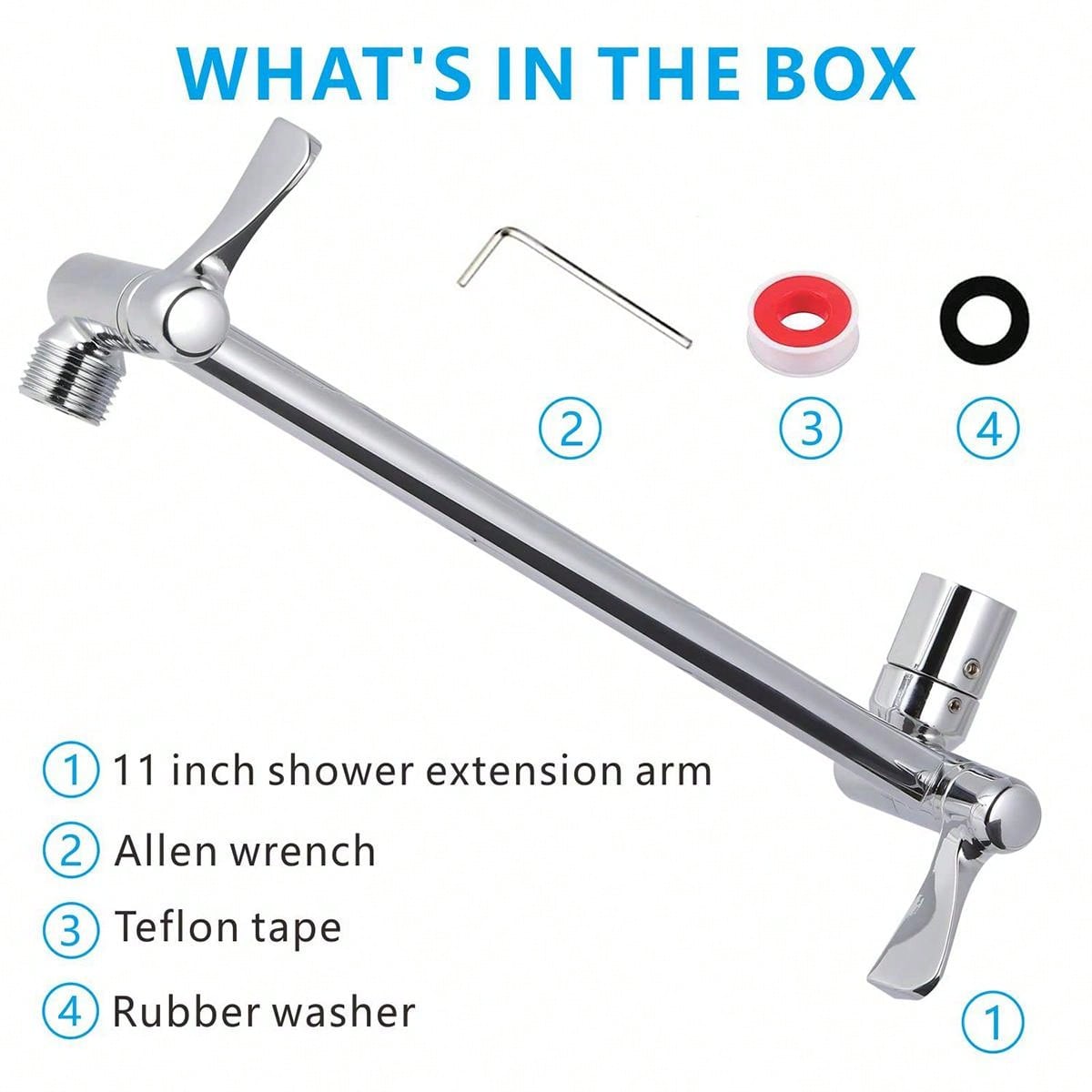 1pc, Shower Extension Arm, Solid Brass Adjustable Shower Pipe Extender