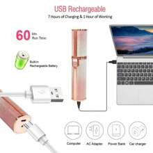 Depiladora Facial Mujer, 2 en 1 Eléctrica Depiladora Cejas Afeitadora Removedor de Vello Maquina Depilar Facial USB Recargable Impermeable Portátil sin Dolor Luz LED - Multicolor - Ver 6