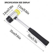 1只家用小錘,可拆式雙頭安裝錘,適用於地板安裝的橡皮錘 - 黑色 - 查看 10