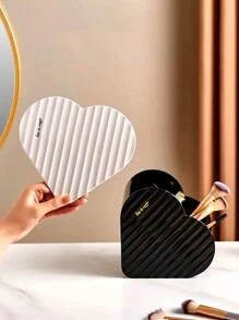 1個創意心形多格化妝品收納盒,適用於梳妝台、口紅、化妝刷、珠寶存放,透明辦公桌檯面收納盒 - 彩色 - 查看 2