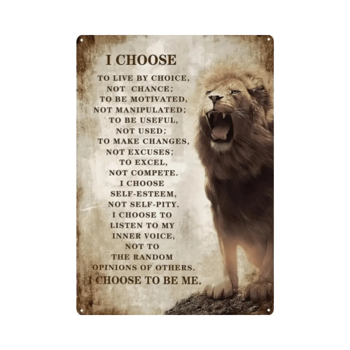 1塊復古錫牌金屬招牌有趣的獅子牆藝術獅子辦公室圖片牆裝飾獅現代家居裝飾藝術品男人的禮物,適用於卧室客廳擺放著裝,附有相框,尺寸為8*12英寸 - 彩色 - 查看 1