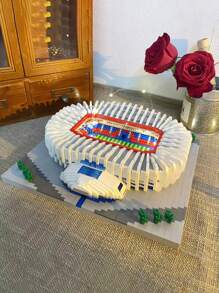 世界著名足球场/皇家马德里/诺坎普足球场积木套装 3D 拼装拼图玩具，适合球迷、纪念品、家居艺术装饰、生日、圣诞节最佳礼物，1 件 - 彩色 - 查看 3