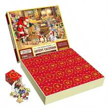 24pcs Christmas Advent Calendar For Girls And Boys, 1008pcs Christmas Countdown Puzzle Calendar - Multicolor - View 6