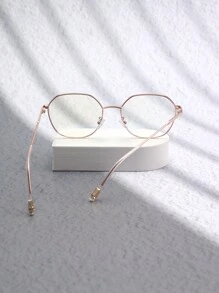 1 件装不锈钢轻质几何女士眼镜 - 銅色 - 查看 4