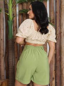 Women Shorts - Màu xanh Ô liu - Xem 4