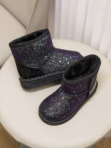 Botas De Nieve De Moda Para Niños - Negro - Ver 2