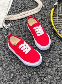 OPOEE Kids Canvas Shoes, Spring/Fall Korean Style Simple Design Boys/Girls Low Top Casual Athletic Shoes, Classic And Versatile Fashionable Canvas Shoes, Perfect For Sports And Skateboarding
