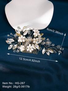 1入優雅新娘髮飾,花朵編織髮梳