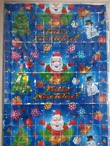 Cortina Navidad de cuadros plástica 2mx1m - Multicolor - Ver 2