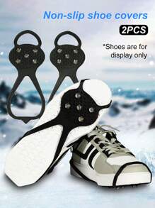 2 件/包冬季冰爪防滑鞋套搭配雪地鞋釘