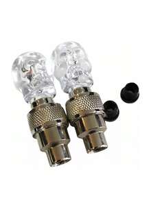 PAIR OF MULTICOLOR SKULL SHAPE LED LIGHTS FOR WHEEL RIM VALVE BICYCLE MOTORCYCLE CAR ELECTRIC SKATEBOARD - Multicolor - View 2