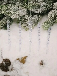 1入/6入/12入組聖誕慶祝裝飾: 透明冰條掛飾，亞克力螺旋冰條裝飾 - 無色 - 查看 10