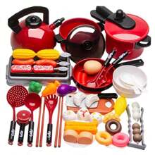 51 Pieces Kitchen Cooking Toys Set Pretend Toys Simulation Kitchen Kids Kitchen Accessories Toys Kitchen Accessories Gifts For Kids Girls Boys 3 Years Old And Up (Some Accessories Colors Are Shipped Randomly) - Multicolor - View 1