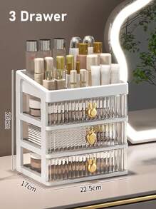 1pc 2/3/4/5 Tiers Cosmetic Display Stand, Tabletop Makeup Organizer, Drawer Type Office Desk Storage Box, Stationery Sorting Box - White - View 8