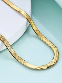 1件時尚復古不銹鋼刀片吊墜項鍊,適合女性日常穿搭 - 銀色 - 查看 7