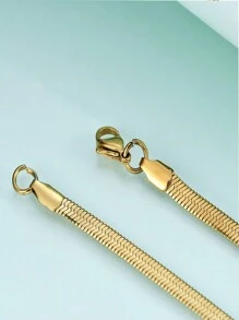 1件時尚復古不銹鋼刀片吊墜項鍊,適合女性日常穿搭 - 銀色 - 查看 6