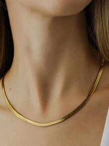 1件時尚復古不銹鋼刀片吊墜項鍊,適合女性日常穿搭 - 銀色 - 查看 1