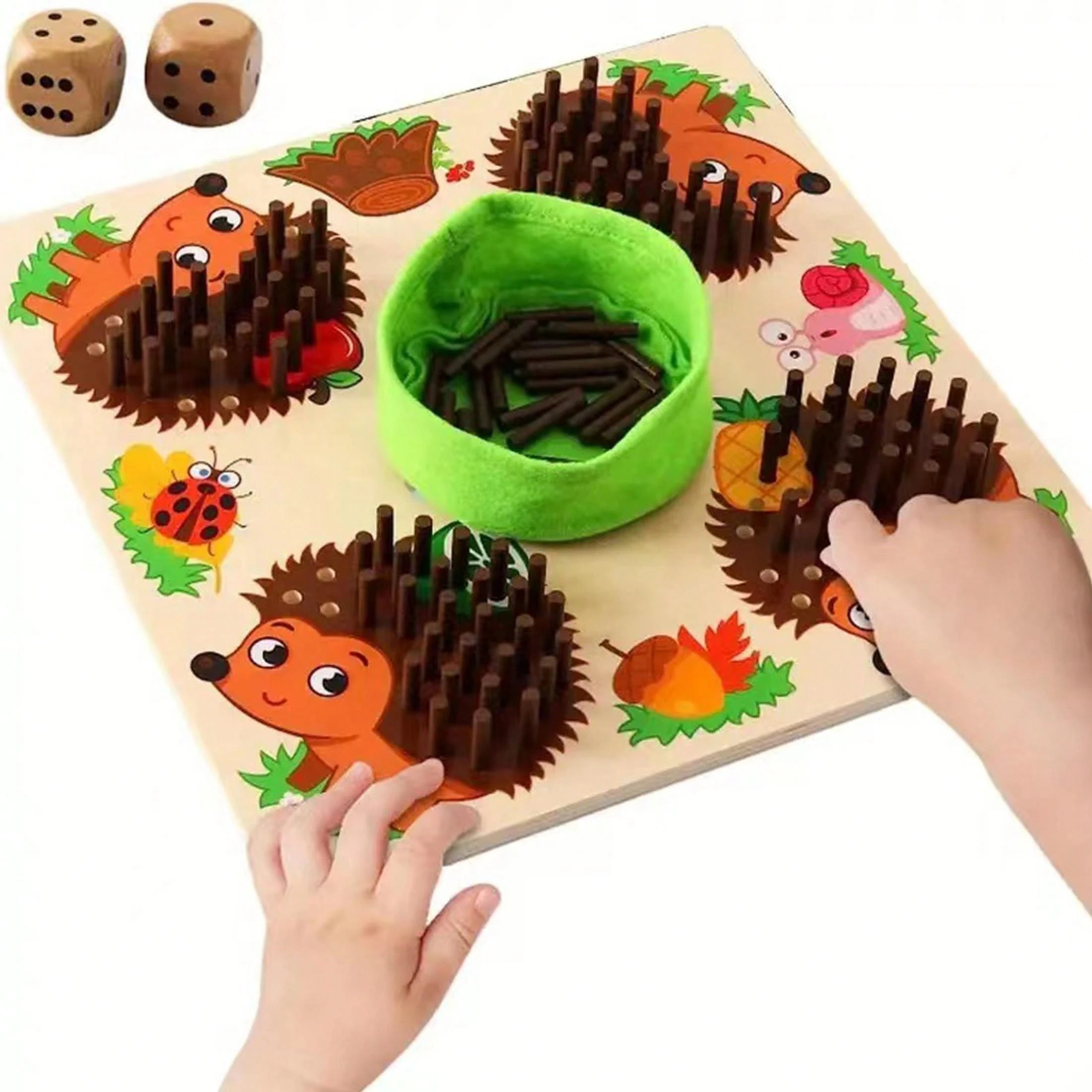 Christmas Decoration 1 Set Hedgehog Pick Up Sticks Game Hand Fine Motor