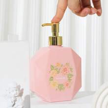 1pc 300ml Pink Decorative Pump Dispenser Bottle For Shampoo & Shower Gel, Home Use - Pink - View 1