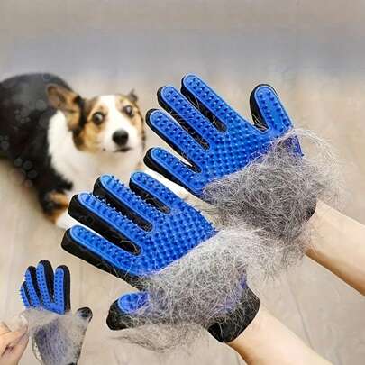 1pc Pet Grooming Glove Brush For Dogs And Cats Fur And Hair Removal Mitt With Massage And Deshedding Benefits (Left Or Right Hand)