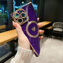 豪華鍍金方形手機殼，適用於iPhone 15 Pro Max 13 12 11 14 Plus Pro Max，支援無線充電，柔軟防震保護套 - 遠峰藍 - 查看 8